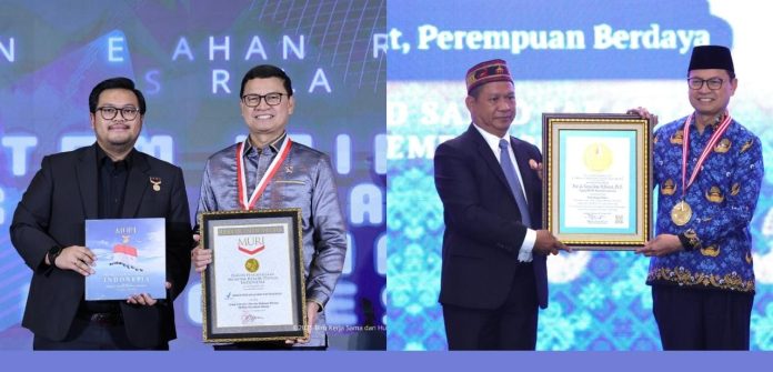 FOTO: Kepala BPOM RI Taruna Ikrar mencatat dua capaian monumental pada Jumat, 28 November 2025. Dua kegiatan nasional dari sektor pelayanan publik dan kesehatan berhasil menorehkan prestasi bergengsi dari Museum Rekor Dunia Indonesia (MURI) dan Lembaga Prestasi Indonesia Dunia (LEPRID).