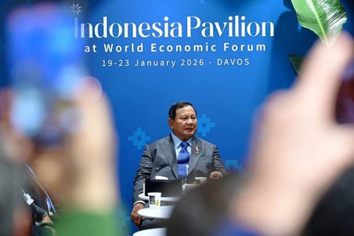 FOTO: Presiden Prabowo Subianto menyampaikan pidato kunci pada World Economic Forum (WEF) Annual Meeting 2026 yang digelar pada Kamis, 22 Januari 2026, di Davos, Swiss. (Dok.Seskab)