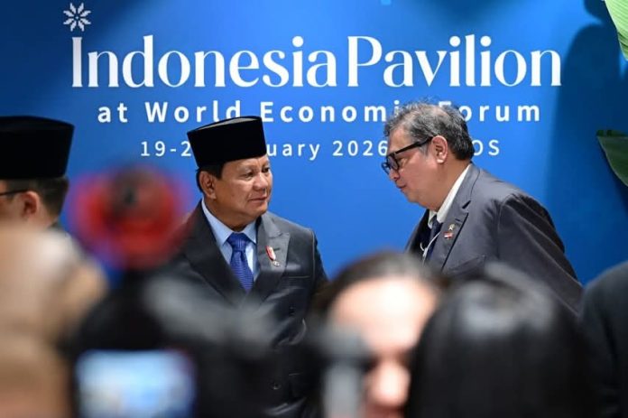 FOTO: Presiden RI Prabowo Subianto mengunjungi Paviliun Indonesia usai menyampaikan pidato kunci dalam rangkaian Annual Meeting World Economic Forum (WEF) 2026 di Davos, Swiss, Kamis (22/01/2026). (Sumber: BPMI Setpres)