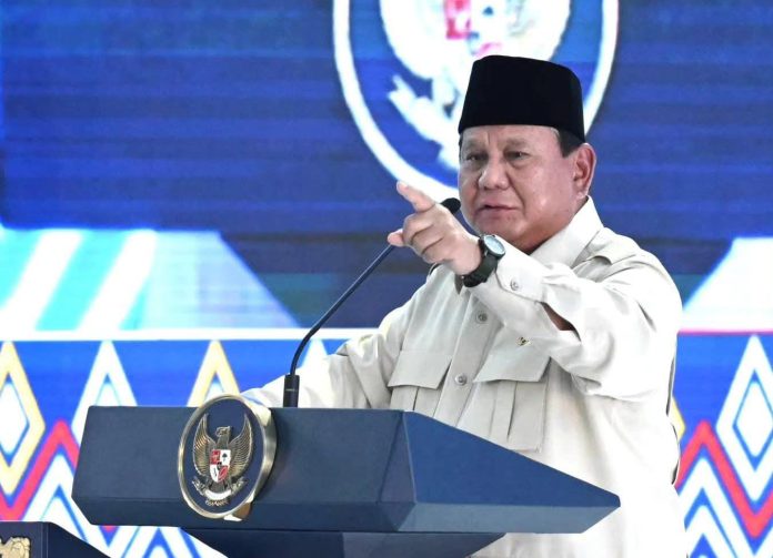 FOTO: Presiden RI, Prabowo Subianto saat peresmian infrastruktur energi terintegrasi Pertamina Refinery Development Master Plan (RDMP) Balikpapan, Kalimantan Timur, Senin (12/1/2026). (Dok. Setkab)