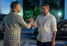 Ketua Kadin Pusat Bertemu Setkab Teddy ini Yang Dibahas FOTO: Kiri Anindya Bakrie Ketua Umum Kamar Dagang dan Industri (Kadin) Indonesia dan Sekretaris Kabinet Teddy Indra Wijaya. (Dok. Setkab)