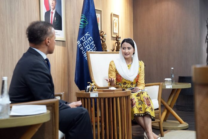 FB_IMG_1770344612422 FOTO: Wakil Menteri Perdagangan RI, Dyah Roro Esti menerima kunjungan Executive Vice President & Chief Policy Officer US-ASEAN Business Council (US-ABC), Mr. Marc P. Mealy di Kantor Kementerian Perdagangan, Jakarta, Kamis (5/2/2026). (Dok. Kemendag)