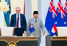 Presiden Prabowo Sambut PM Australia di Istana Merdeka FOTO: Presiden Prabowo Subianto menyambut Perdana Menteri Australia Anthony Albanese dalam kunjungan kerja di Istana Merdeka, Jumat, 6 Februari 2026, sebagai bagian dari penguatan hubungan bilateral Indonesia–Australia di kawasan Indo-Pasifik. (Seskab)