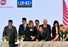 Presiden Prabowo Menyaksikan Penandatanganan 11 Nota Kesepahaman MoU Senilai 38,4 Miliar Dolar AS FOTO: Presiden Prabowo Subianto menghadiri sesi roundtable pada Business Summit yang digelar di U.S. Chamber of Commerce, Washington DC, pada Rabu, 18 Februari 2026. (dok. Seskab)