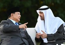 Presiden Prabowo Lanjutkan Lawatan Kerjanya ke Abu Dhabi FOTO: Presiden Persatuan Emirat Arab (PEA) Sheikh Mohammed bin Zayed Al Nahyan (MBZ) yang juga pimpinan Abu Dhabi mengajak 6 Rulers/pemimpin Emirat lainnya untuk menerima Presiden Prabowo Subianto di Qasr Al Bahr, Abu Dhabi, pada Kamis, 26 Februari 2026. (Dok. Seskab)
