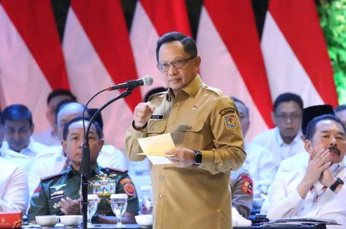 IMG-20260202-WA0505 FOTO: Menteri Dalam Negeri (Mendagri), Tito Karnavian saat menyampaikan sambutannya di Rapat Koordinasi Nasional (Rakornas) Pemerintah Pusat dan Daerah Tahun 2026, pada hari ini, Senin, 2 Februari 2026, di Sentul International Convention Center (SICC), Kabupaten Bogor, Jawa Barat. (Kemendagri)