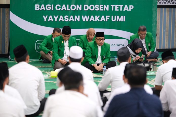 IMG-20260206-WA0546 FOTO: Sebanyak 70 Calon Dosen Tetap mengikuti Pembekalan Program Pengabdian UMI Mengajar Gelombang II. Kegiatan ini dilaksanakan di Masjid Nurul Iman, Lantai 10 Menara UMI, Jumat (6/2/2026)