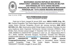 Prof Karta Ajukan Kasasi, Kuasa Hukum Mantan WR II: Legal Standingnya Dinilai Cacat Karena Sudah Tidak Menjabat Rektor FOTO: Surat salinan keputusan PT TUN Makassar. (Istimewa)
