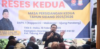 Wakil Ketua DPRD Makassar, Anwar Faruq Gelar Reses Kedua di Dapil FOTO: Wakil Ketua DPRD Makassar, Anwar Faruq menggelar reses kedua masa persidangan kedua tahun sidang 2025/2026, Rabu (18/2/2026).