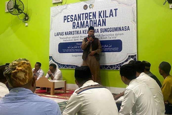 FOTO: Dalam rangka memeriahkan bulan suci Ramadan 1447 H, Lapas Narkotika Sungguminasa menggelar kegiatan Pesantren Kilat yang berlangsung mulai Rabu, 25-27 Februari 2026.
