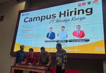 Kolaborasi Strategis Nindya Karya–Unhas, Dorong Lahirnya Insinyur Unggul di Era Transformasi Industri FOTO: PT Nindya Karya menggelar kegiatan Campus Hiring di Fakultas Teknik Universitas Hasanuddin (Unhas), Gowa, Kegiatan yang berlangsung di Lecturer Theater 1 Gedung CSA, Rabu (25/2) dan dihadiri oleh 300 peserta.
