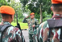 Panglima Korpasgat Bersama Para Asisten Laksanakan Kunjungan Kerja ke Batalyon Arhanud 21 FOTO: Panglima Korps Pasukan Gerak Cepat (Korpasgat) Marsekal Madya TNI Deny Muis, S.E., M.M., bersama para Asisten Korpasgat melaksanakan kunjungan kerja ke Batalyon Artileri Pertahanan Udara 21 Pasgat, Selasa (24/02/2026. (Dok. Penkorpasagat)