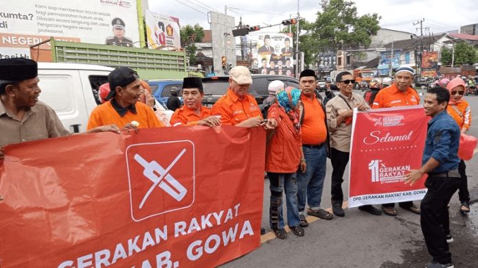 FOTO: Dewan Pimpinan Daerah (DPD) Gerakan Rakyat Kabupaten Gowa menggelar rangkaian kegiatan dalam rangka Milad perdana organisasi tersebut, Jumat (27/2/2026).