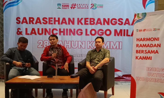 FOTO: Pengurus Pusat Kesatuan Aksi Mahasiswa Muslim Indonesia (PP KAMMI) menggelar Sarasehan Kebangsaan dan Launching Logo Milad ke-28 Tahun KAMMI di Cafe Cerita Tebet, Jakarta, Kamis (5/3/2026).