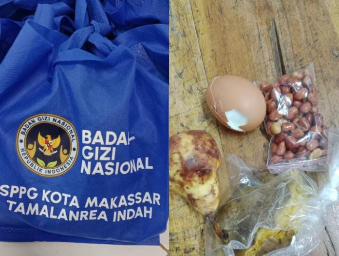 FOTO: Kolase MBG Milik SPPG Kota Makassar Tamalanrea Indah. (Istimewa)