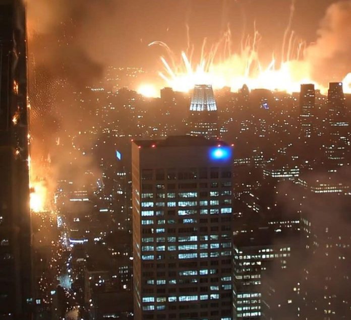 FOTO: Ibukota Israel, Tel Aviv dihujani rudal rudal Iran. (Dok via media sosial)