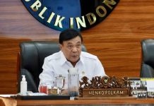 Menko Polkam: Negara Hadir Lindungi WNI, Evakuasi dari Wilayah Konflik Terus Dilakukan FOTO: Menteri Koordinator Bidang Politik dan Keamanan (Menko Polkam) Jenderal TNI (Purn.) Djamari Chaniago.(Sumber: Karo Humas Datin)