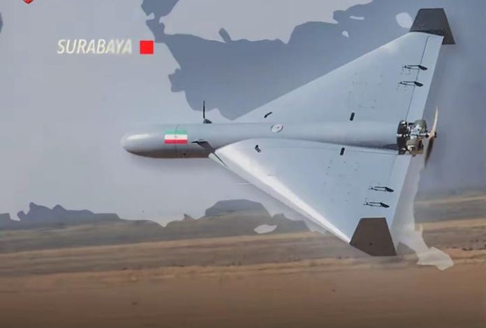 FOTO: Drone Kamikaze Iran (Hasil tangkapan layar) dari akun tiktok Merindik.