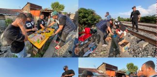 Satres Narkoba Polrestabes Medan Gerebek Dua Sarang Narkoba di Bantaran Rel Kereta Api FOTO: Satres Narkoba Polrestabes Medan kembali menggerebek sarang narkoba di kawasan bantaran Rel Kereta Api (KA) Tembung, Kecamatan Percut Seituan, Sabtu (24/4).