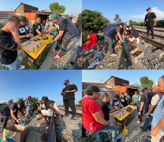 Satres Narkoba Polrestabes Medan Gerebek Dua Sarang Narkoba di Bantaran Rel Kereta Api FOTO: Satres Narkoba Polrestabes Medan kembali menggerebek sarang narkoba di kawasan bantaran Rel Kereta Api (KA) Tembung, Kecamatan Percut Seituan, Sabtu (24/4).