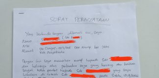 Kasus Asusila Anak di Mojokerto, Penjelasan Kabur Kepala Desa Picu Keraguan Warga Surat pernyataan terduga pelaku kekerasan seksual anak di bawah umur (foto: Agung Ch)