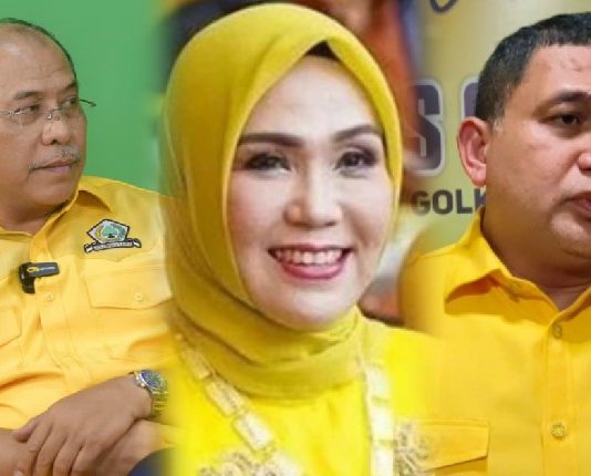 Walau Mengerucut 2 Nama, Pengamat: Bisa Saja Terjadi Perubahan, Muncul Kompromi Baru FOTO: Ilham Arief Sirajuddin, Andi Ina Kartika Sari dan Munafri Arifiddin calon ketua Golkar Sulsel. (Dok Ideatimes)