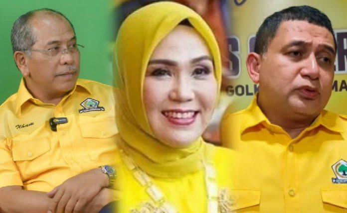 FOTO: Ilham Arief Sirajuddin, Andi Ina Kartika Sari dan Munafri Arifiddin calon ketua Golkar Sulsel. (Dok Ideatimes) 