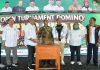 Didampingi Bupati dan Pimpinan DPRD Sulsel, IAS Buka Turnamen Domino SMS Cup I FOTO: Bupati Wajo, H. Andi Rosman, Ilham Arief Sirajuddin dan Supriadi Arif wakil ketua DPRD Sulsel. (Istimewa)
