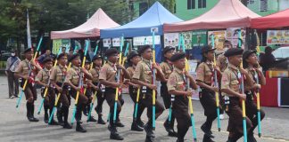 Kegiatan Lomba Tingkat Pramuka Penggalang se-Sulawesi Selatan Digelar di Makassar FOTO: Kegiatan lomba tingkat Pramuka Penggalang untuk jenjang SD dan SMP se-Sulawesi Selatan. (Istimewa)