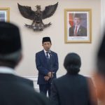 Menag Lantik Lukman Arake di IAIN Bone dan Darmawati di IAIN Parepare FOTO: Menteri Agama RI, Nasaruddin Umar, resmi melantik tujuh pimpinan Perguruan Tinggi Keagamaan Negeri (PTKN). Pelantikan berlangsung di Kantor Kementerian Agama, Lapangan Banteng, Jakarta, Senin (11/5/2026). (Dok Kemenag)