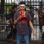 PPM Soroti Mundurnya Sejumlah Pengurus sebagai Alarm Tata Kelola Dana Hibah FOTO: Perhimpunan Pergerakan Mahasiswa (PPM) saat menggelar aksi unjuk rasa di gedung Kejati Sulsel.