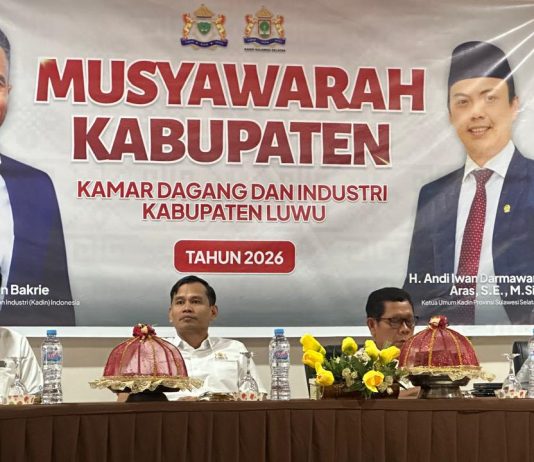 Mukab Kadin Luwu Tetapkan H. Husmaruddin Nahkodai Organisasi Periode 2026–2031 Ket Foto: Musyawarah Kabupaten KADIN Luwu, Sabtu (16/05).