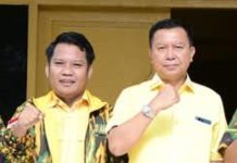 AMPG Selayar Dorong Basli Ali Calon Ketua DPD Golkar Sulsel FOTO: Ketua AMPG Kabupaten Kepulauan Selayar, Devi Zulkifli dan H. Muh Basli Ali. (Istimewa)