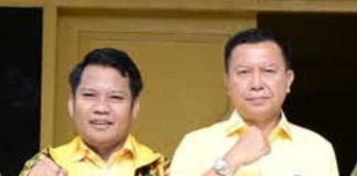 AMPG Selayar Dorong Basli Ali Calon Ketua DPD Golkar Sulsel FOTO: Ketua AMPG Kabupaten Kepulauan Selayar, Devi Zulkifli dan H. Muh Basli Ali. (Istimewa)