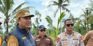 Wujudkan Program Ketahanan Pangan Presiden, Komandan Batalyon D Pelopor Brimob Polda Sulsel Dampingi Bupati Lutra Tanam Perdana CSR FOTO: Bupati Luwu Utara, Andi Abdullah Rahim didampingi Komandan Batalyon D Pelopor Brimob Polda Sulsel, Kompol Laode Rusli, melaksanakan kegiatan tanam perdana di lahan Cetak Sawah Rakyat (CSR) berlangsung di Desa Pombakka, Kecamatan Malangke Barat, Kabupaten Luwu Utara, Sulawesi Selatan (Sulsel). Selasa, 19 Mei 2026. (Istimewa)