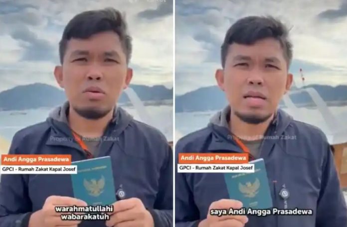 FOTO: Relawan kemanusiaan asal Luwu, Andi Angga Prasadewa. (Tangkapan layar)