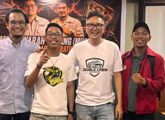 Hasil Muscab Pengcab: Irfan Qurniawan Nahkodai IOF Makassar Masa Bakti 2025–2030 FOTO: Irfan Qurniawan kedua dari kanan, Terpilih sebagai Ketua Pengcab IOF Makassar di hotel horison Makassar. Sabtu (23/5/2026).