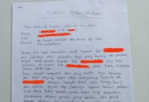 Kasus Asusila Anak di Mojokerto, Penjelasan Kabur Kepala Desa Picu Keraguan Warga Surat pernyataan terduga pelaku kekerasan seksual anak di bawah umur (foto: Agung Ch)