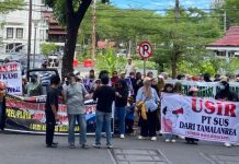 LASKAR Sulsel: Jangan Jadikan Proyek Strategis Nasional sebagai Arena Eksperimen Politik FOTO: Warga saat menolak pembangunan PSEL oleh PT SUS di Kawasan Tamalanrea, Aksi berlangsung di Balai Kota Makassar. Rabu (13/5/2026). (Ist)