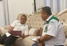 Bupati Lutim dan BPP DOB Luwu Raya Bahas Tahapan Pembentukan Daerah Otonomi Baru FOTO: Bupati Irwan Bachri Syam dan Ir. H. Hasbi Syamsu Ali, MM, Koordinator Wilayah BPP DOB Provinsi Luwu Raya. (ist)