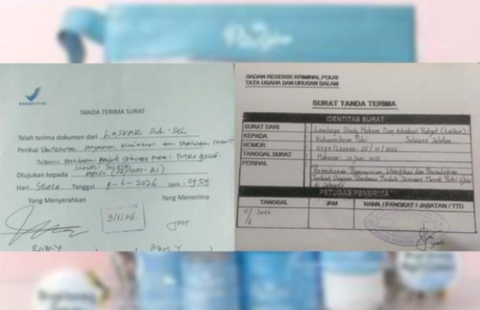 FOTO: Bukti laporan Laskar Sulsel di BPOM Pusat