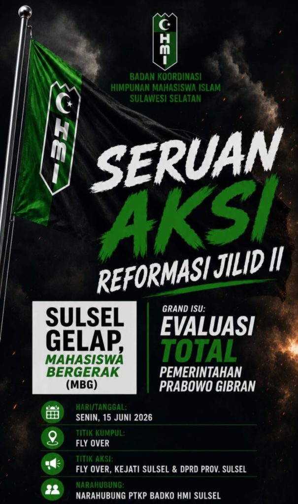 Flyer Aksi Unjuk Rasa Badko HMI Sulsel. (Istimewa)