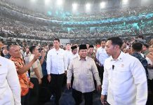 Presiden Prabowo Hadiri Puncak Peringatan Hari Koperasi ke-79 FOTO: Presiden Prabowo Subianto menghadiri Puncak Peringatan Hari Koperasi ke-79 Tahun 2026 yang digelar di Indonesia Arena, Jakarta, pada Minggu, 12 Juli 2026. (Seskab)