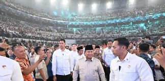 Presiden Prabowo Hadiri Puncak Peringatan Hari Koperasi ke-79 FOTO: Presiden Prabowo Subianto menghadiri Puncak Peringatan Hari Koperasi ke-79 Tahun 2026 yang digelar di Indonesia Arena, Jakarta, pada Minggu, 12 Juli 2026. (Seskab)