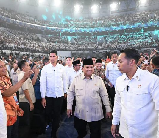 Presiden Prabowo Hadiri Puncak Peringatan Hari Koperasi ke-79 FOTO: Presiden Prabowo Subianto menghadiri Puncak Peringatan Hari Koperasi ke-79 Tahun 2026 yang digelar di Indonesia Arena, Jakarta, pada Minggu, 12 Juli 2026. (Seskab)