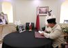 Presiden Prabowo Subianto Menyampaikan Belasungkawa atas Wafatnya Mantan Emir Qatar FOTO: Presiden Prabowo Subianto menyampaikan belasungkawa atas wafatnya Emir Qatar periode 1995–2013, Sheikh Hamad bin Khalifa Al Thani, dengan mengisi dan menandatangani Book of Condolence di Kedutaan Besar Negara Qatar, Jakarta, pada Rabu, 15 Juli 2026. (Seskab)