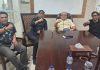 Menghadap IAS, BARAK 145 Sampaikan Laporan: Pasukan Sudah Siap Mengawal Musda Golkar Sulsel FOTO: Dari kiri Syamsul Bahri Majjaga, Ketua Umum BARAK 145, Illank Radjab, S.H., Ilham Arief Sirajuddin (IAS) dan Ian Anarki.