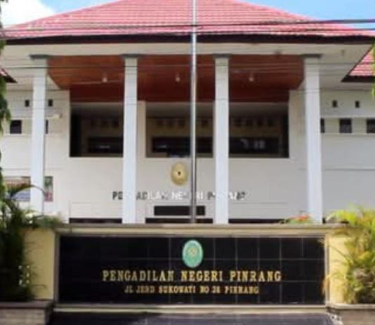 Kasus Mal Pinrang: Pemkab, BPN dan BBWS Pompengan Jeneberang “Tak Punya Nyali” Hadapi Penggugat FOTO: Gedung Pengadilan Negeri Pinrang, Jalan Jenderal Sukawati No. 38, Kelurahan Macorawalie, Kecamatan Watang Sawitto, Sulawesi Selatan. (Ist)