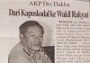 Ayah Putri Dakka Pernah Tercatat Sebagai Anggota Fraksi ABRI di DPRD Lutra FOTO: Lembaran koran dari Palopo Pos, Terbitan Selasa 17 Juli 2001, Nampak seorang anggota Polri AKP Drs Dakka. (Sumber dokumen dari akun Facebook Putri Dakka)