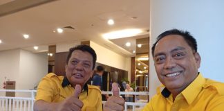 Mantan Pasangan APPI di Pilwakot Makassar 2020 Gabung ke Partai Golkar FOTO: Abdul Rahman Bando (ARB) dan Abdul Wahab Tahir (AWT) saat menghadiri Musda Golkar ke XI Sulawesi Selatan di Hotel Claro Makassar. Sabtu (18/7/2026).